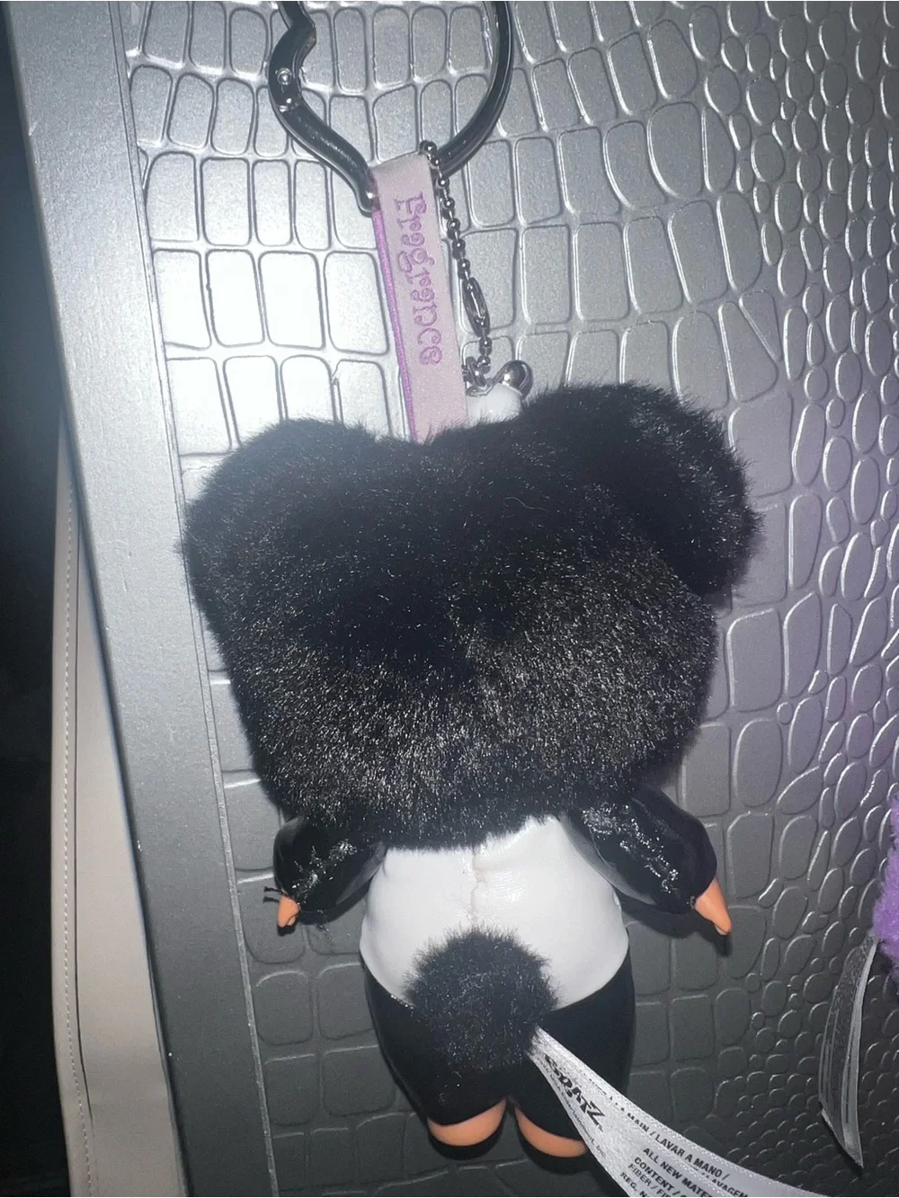 Bratziez Cute Black & White Panda Doll Keychain with Pink Accents